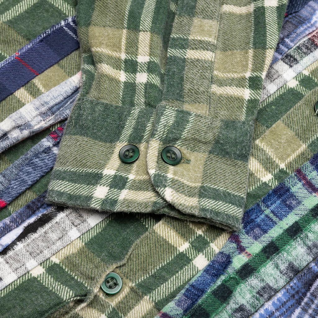 Ribbon Flannel Shirt - Olive/Cactus