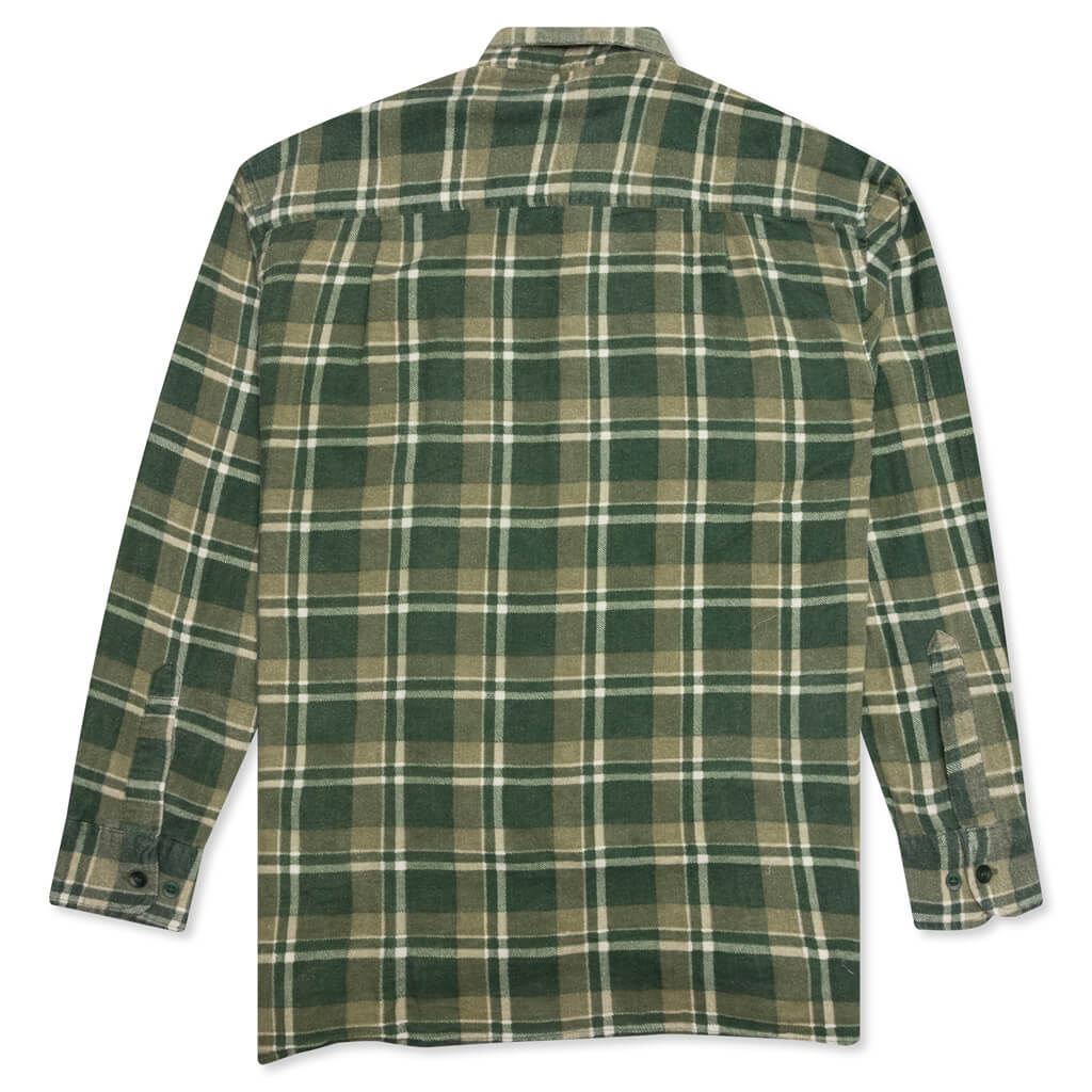 Ribbon Flannel Shirt - Olive/Cactus