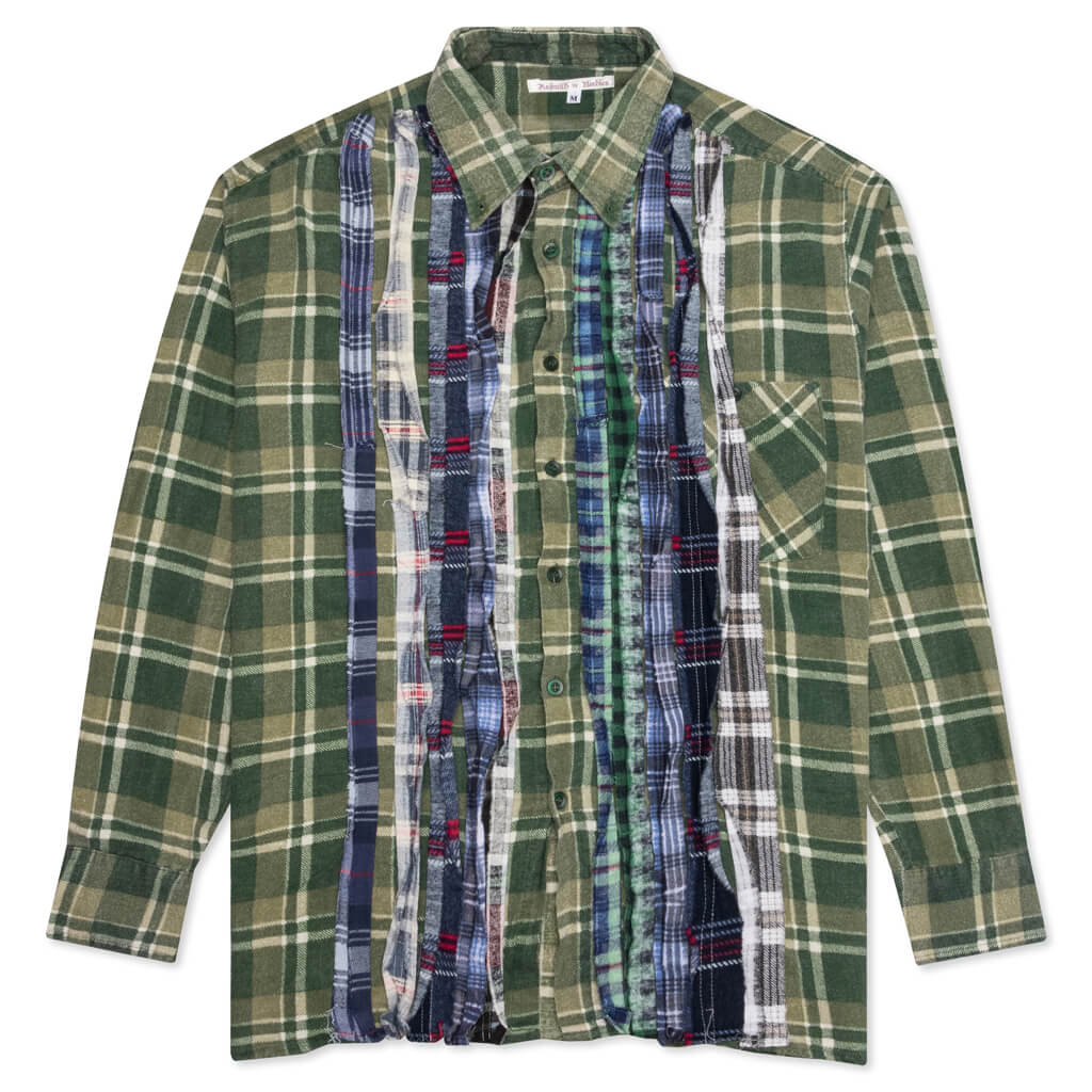 Ribbon Flannel Shirt - Olive/Cactus