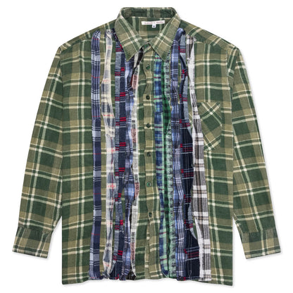 Ribbon Flannel Shirt - Olive/Cactus