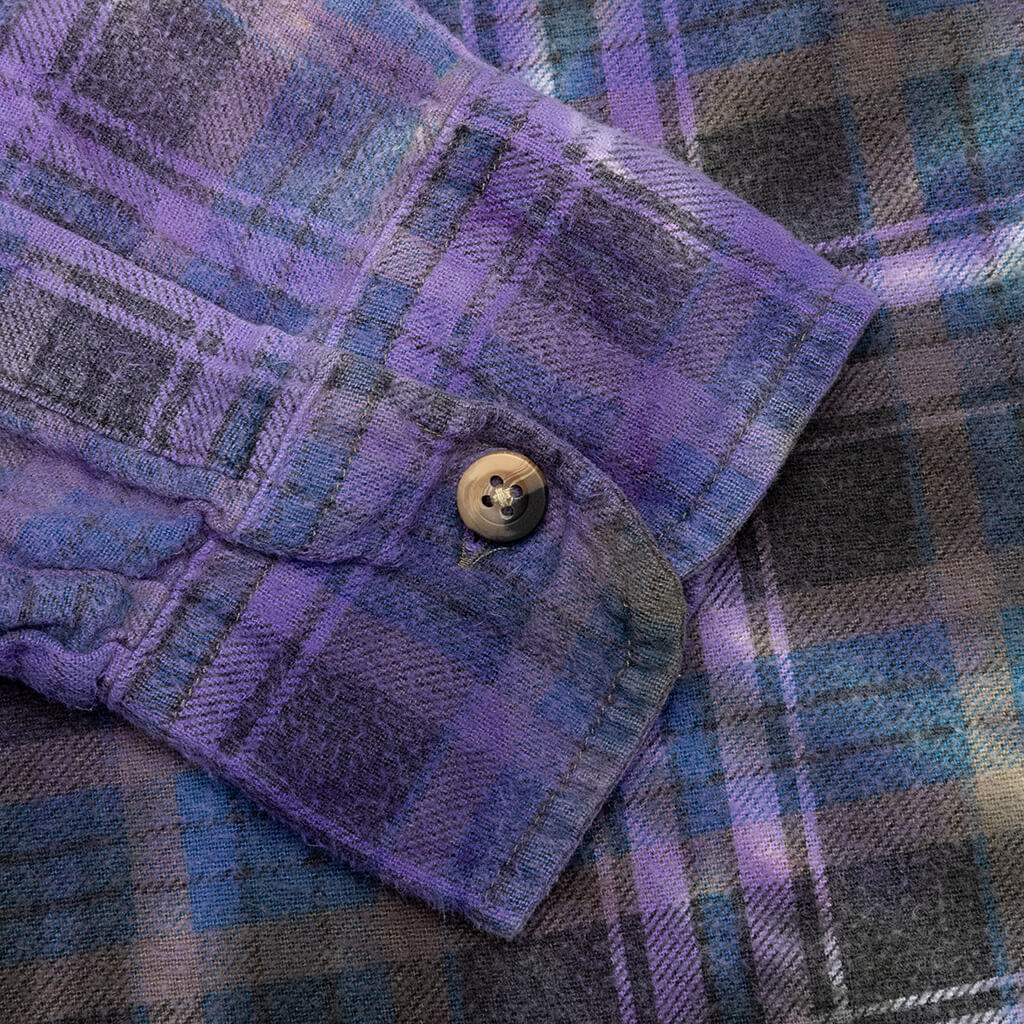 Ribbon Tie Dye Flannel Shirt - Assorted