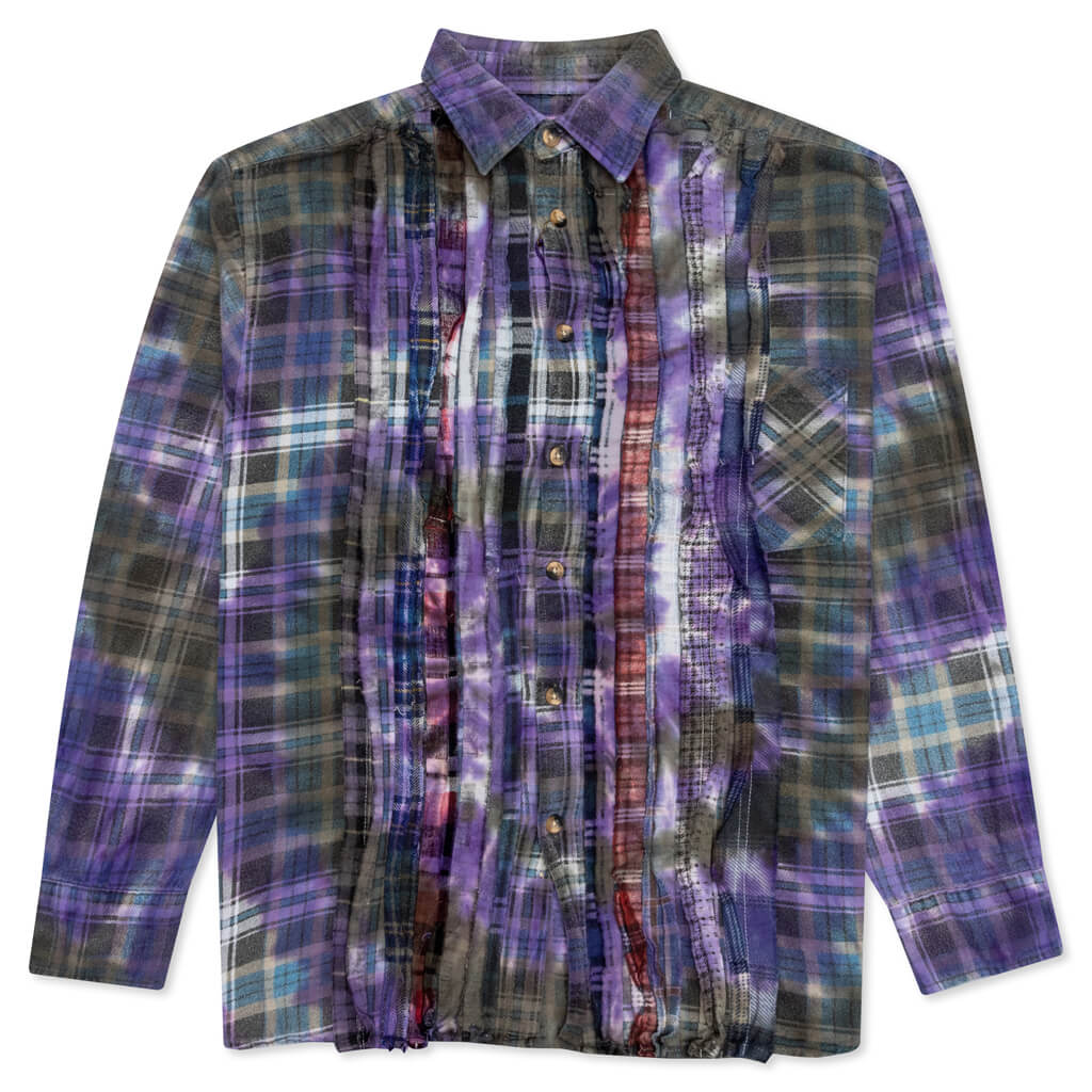 Ribbon Tie Dye Flannel Shirt - Assorted