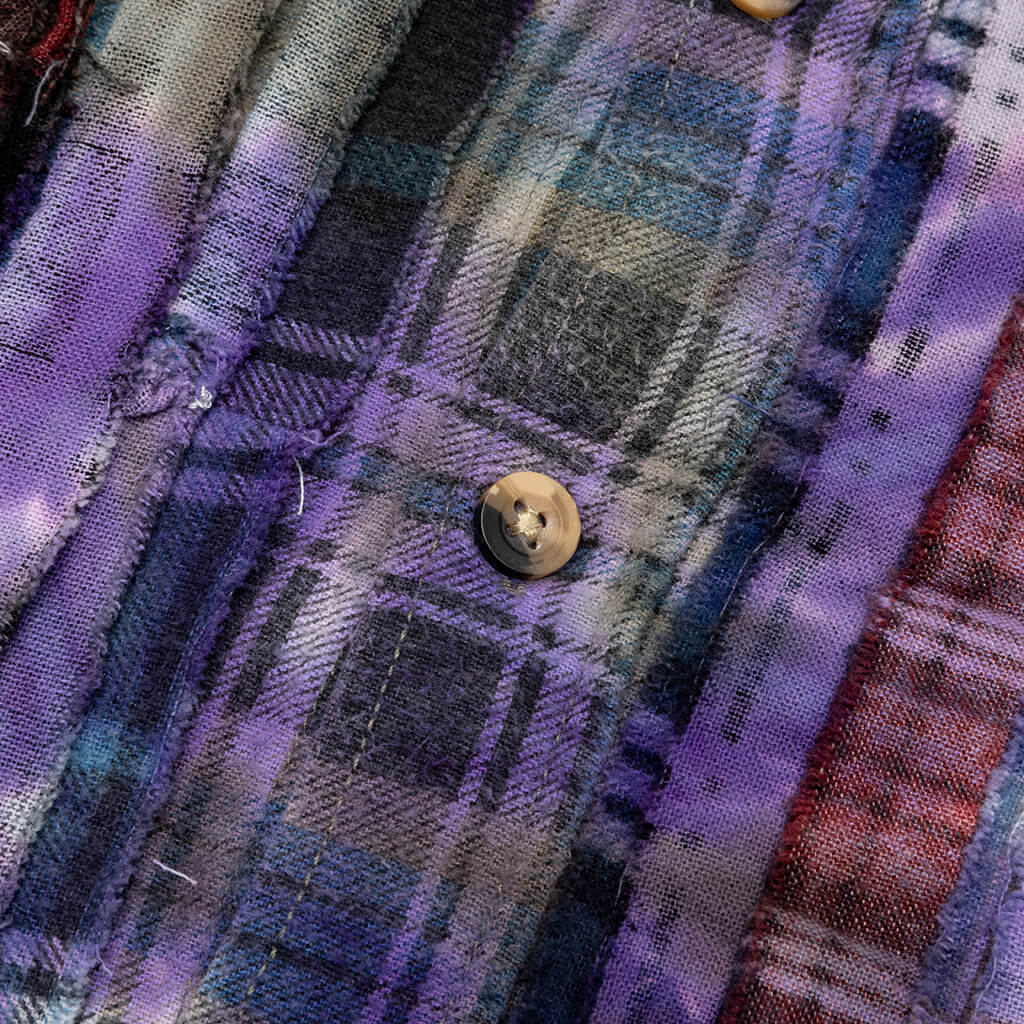 Ribbon Tie Dye Flannel Shirt - Assorted