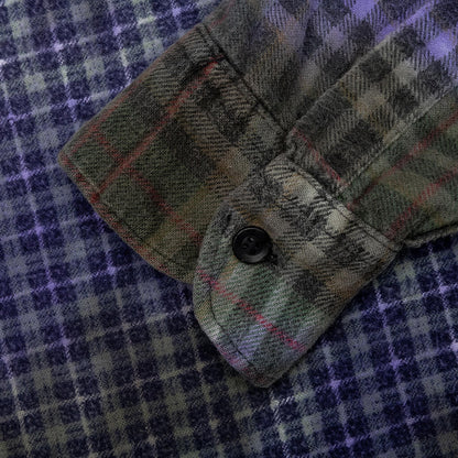 Ribbon Tie Dye Wide Flannel Shirt - Assorted