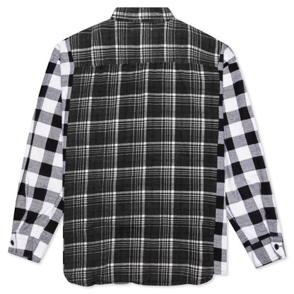 Ribbon Wide Flannel Shirt - Green/White