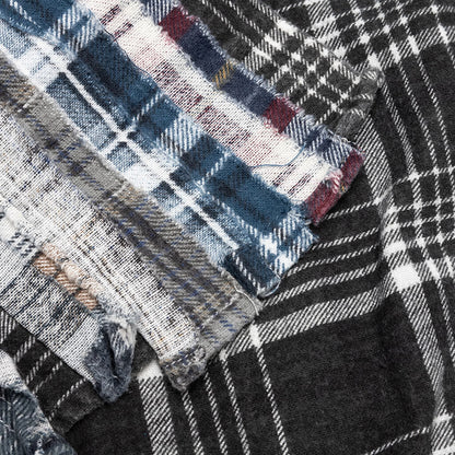 Ribbon Wide Flannel Shirt - Green/White