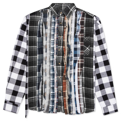 Ribbon Wide Flannel Shirt - Green/White