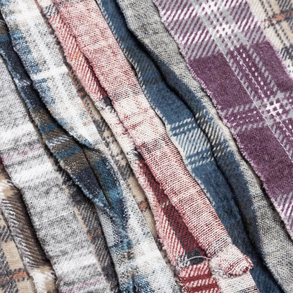Ribbon Wide Flannel Shirt - Sand/Grey