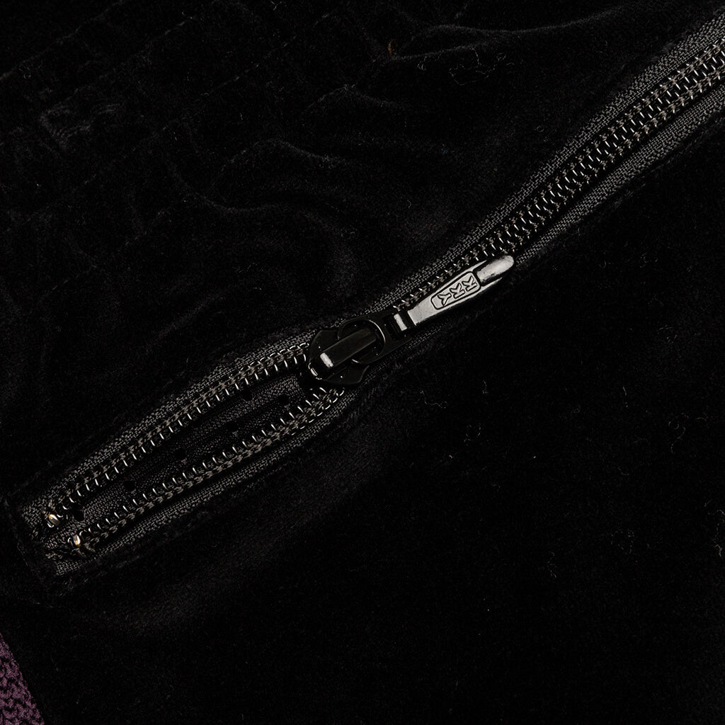 Velour Narrow Track Pant - Black FW21