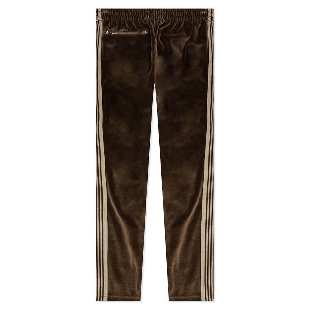 Velour Narrow Track Pant - Brown