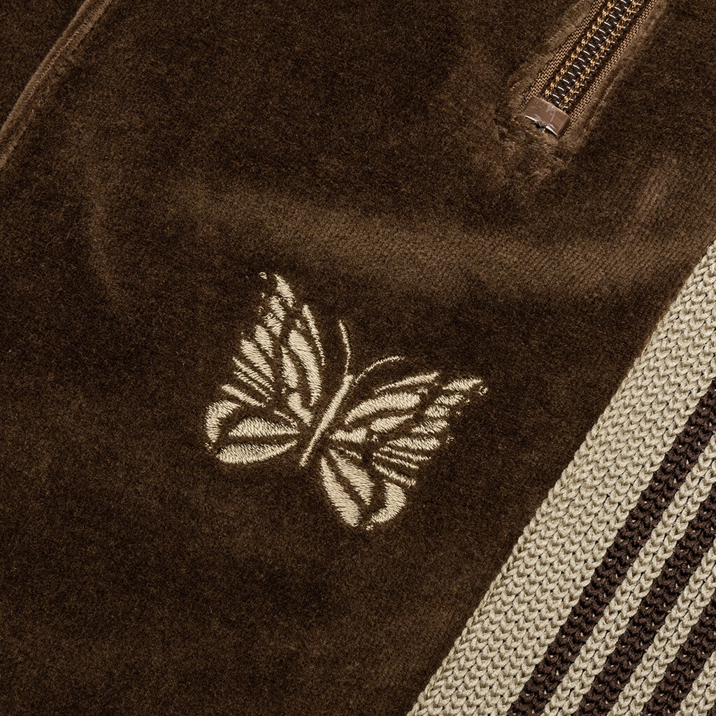 Velour Narrow Track Pant - Brown