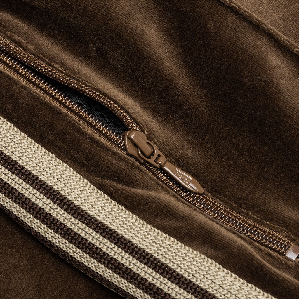 Velour Narrow Track Pant - Brown