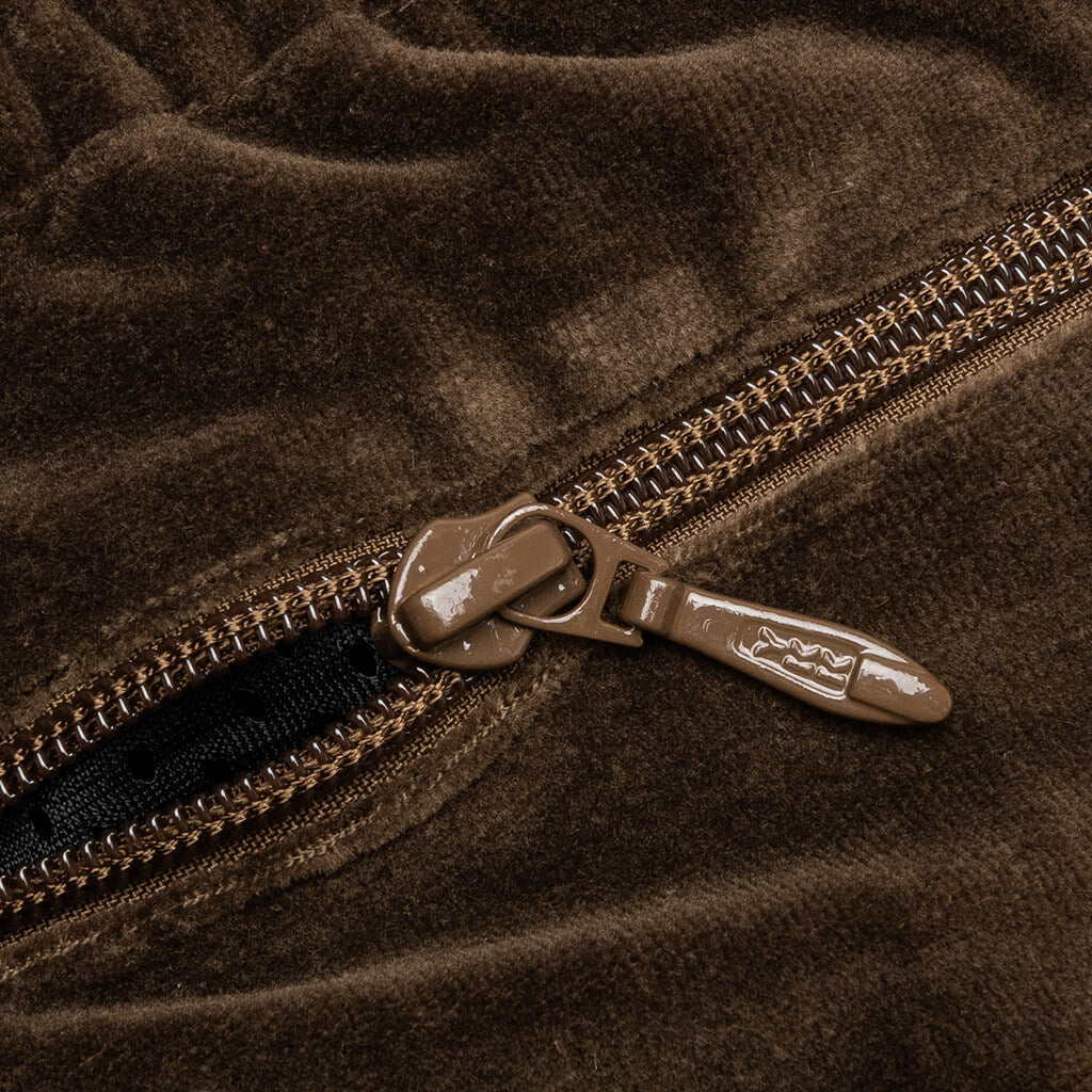 Velour Narrow Track Pant - Brown