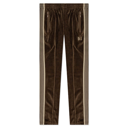 Velour Narrow Track Pant - Brown