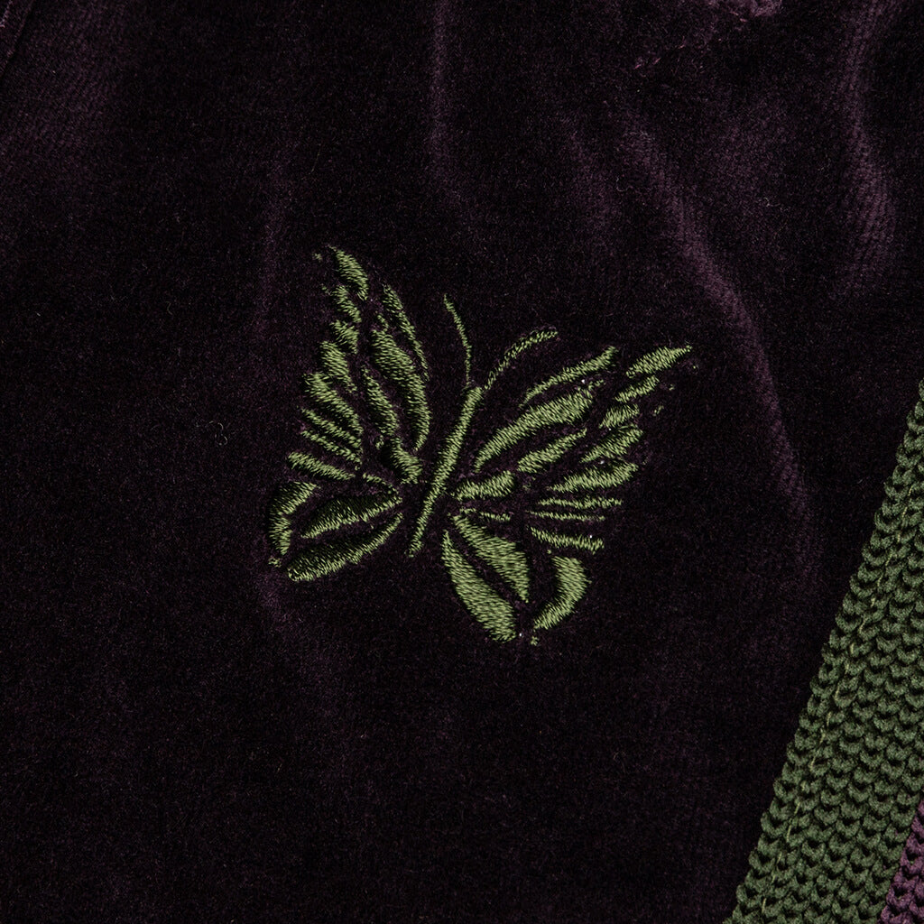 Velour Narrow Track Pant - Eggplant