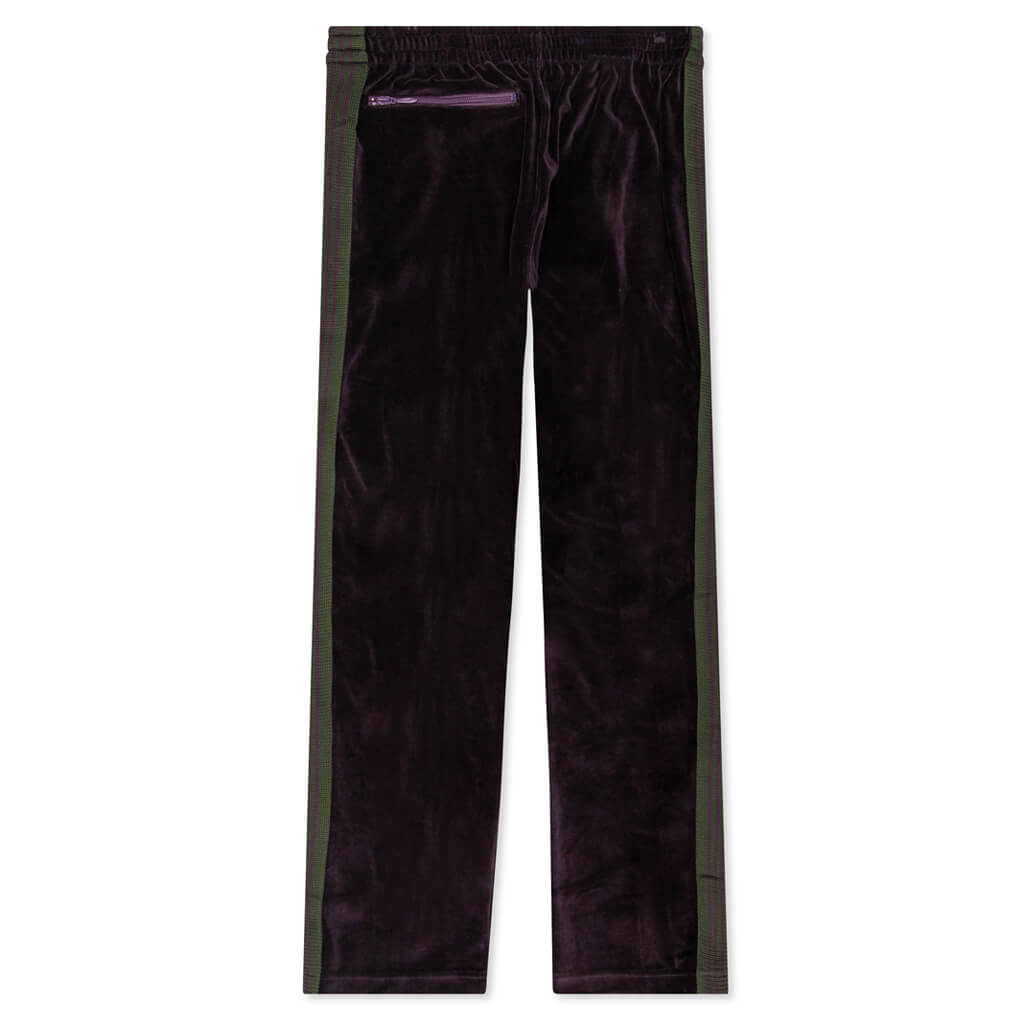 Velour Narrow Track Pant - Eggplant