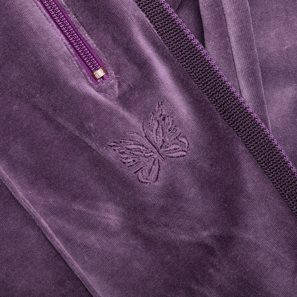 Velour Narrow Track Pant - Purple