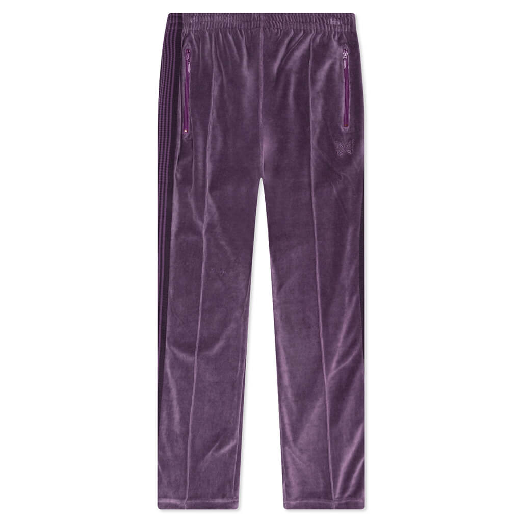 Velour Narrow Track Pant - Purple
