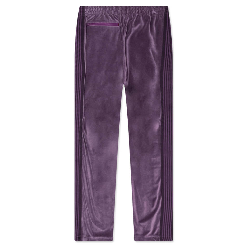Velour Narrow Track Pant - Purple
