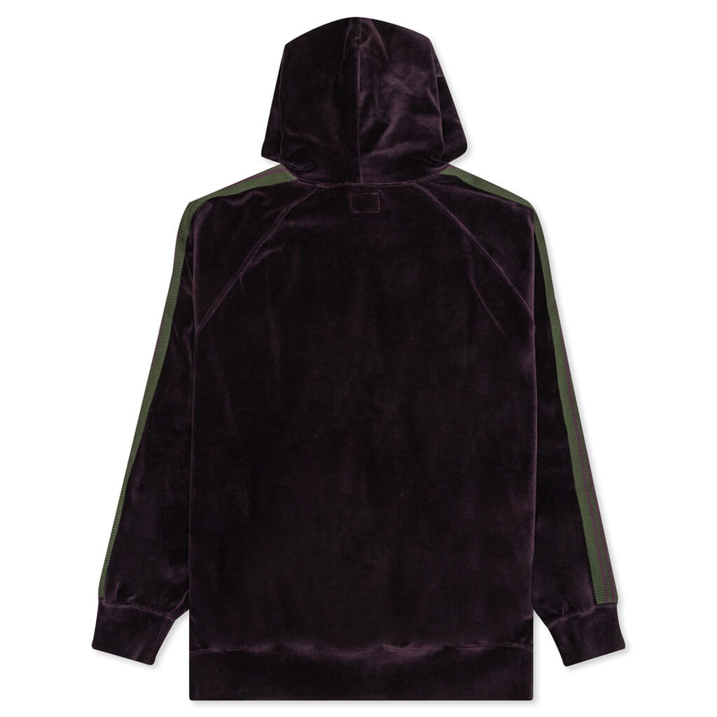 Velour Track Hoodie - Eggplant