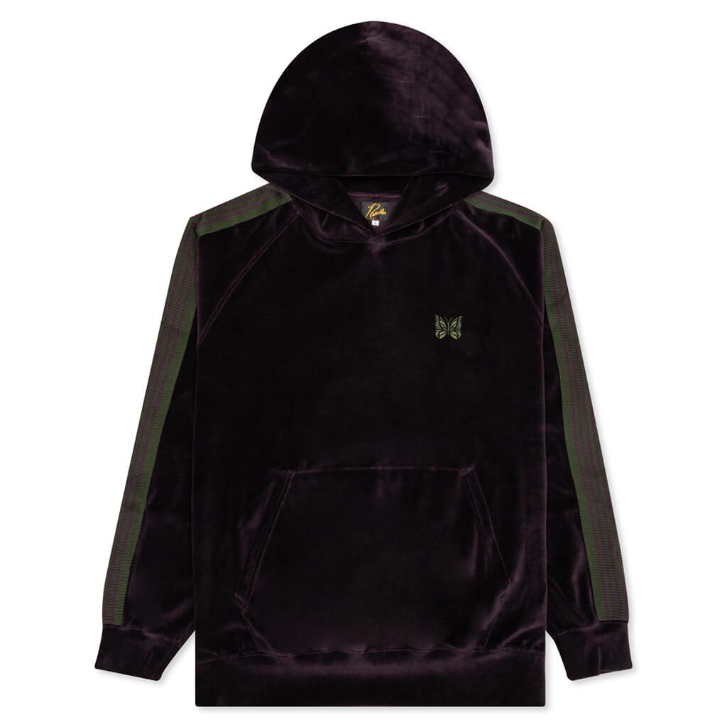 Velour Track Hoodie - Eggplant