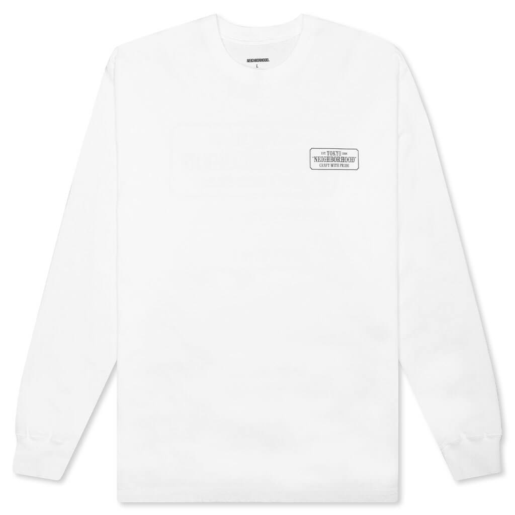 Bar & Shield L/S C-Tee - White