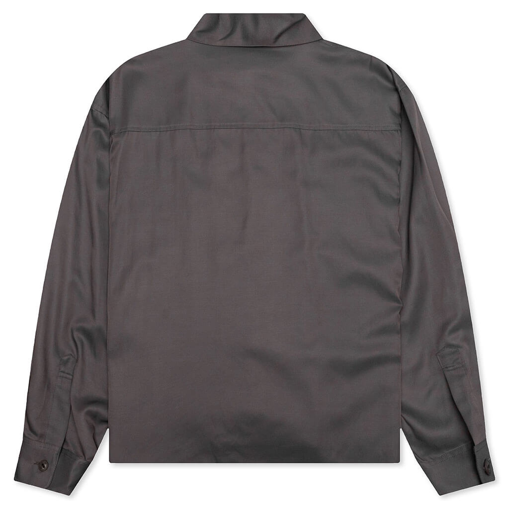 Bi Color Rayon L/S Shirt - Grey
