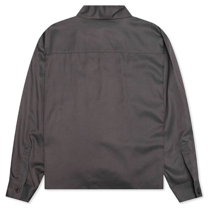 Bi Color Rayon L/S Shirt - Grey