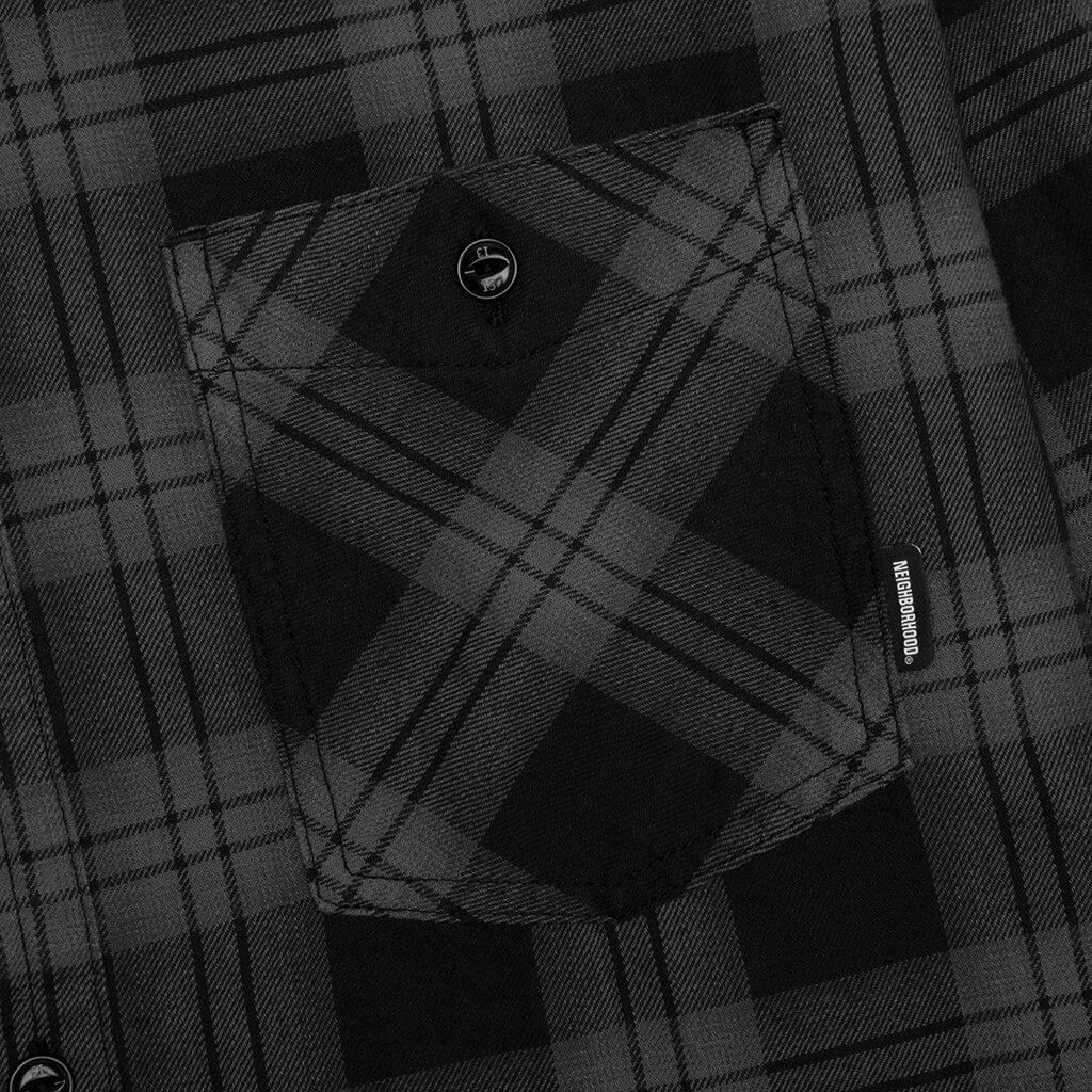 NEL Check SH L/S CO Shirt - Grey