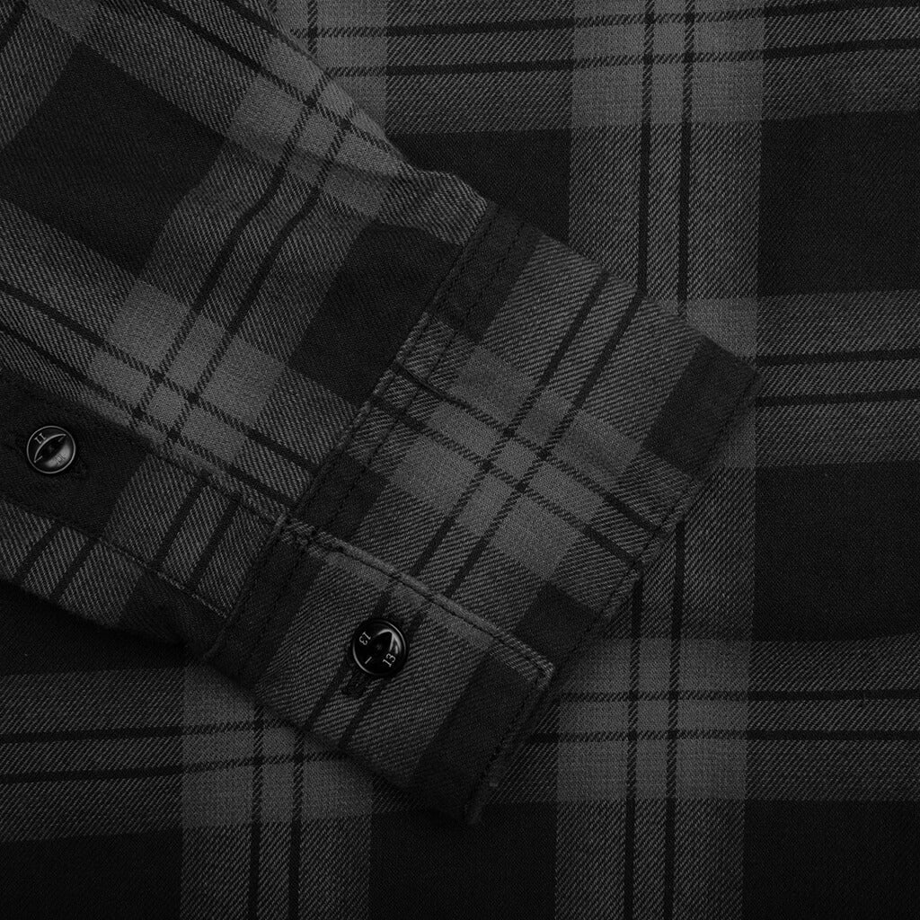 NEL Check SH L/S CO Shirt - Grey
