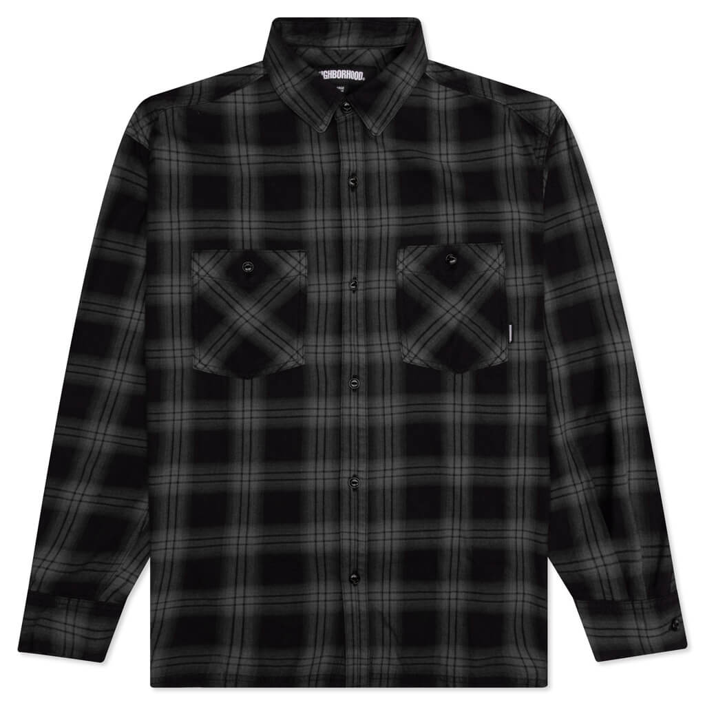 NEL Check SH L/S CO Shirt - Grey