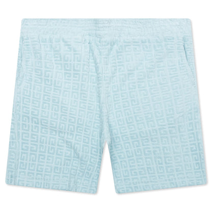 4G Cotton Towelling Bermuda Shorts - Sky Blue