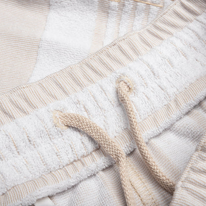 Bermuda Shorts with Stripes - White/Beige