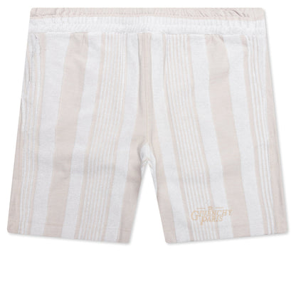 Bermuda Shorts with Stripes - White/Beige