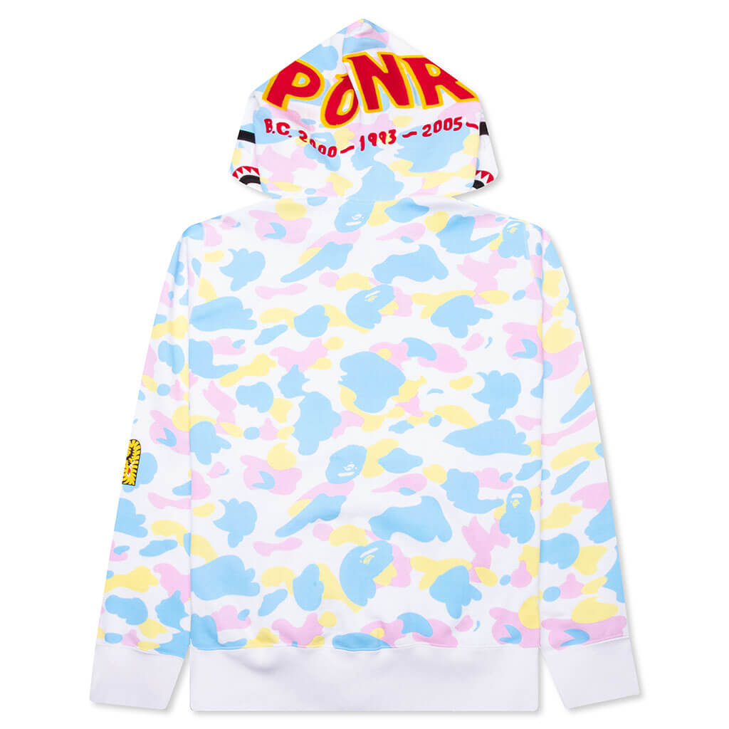 New Multi Camo 2nd Shark Full Zip Hoodie - White