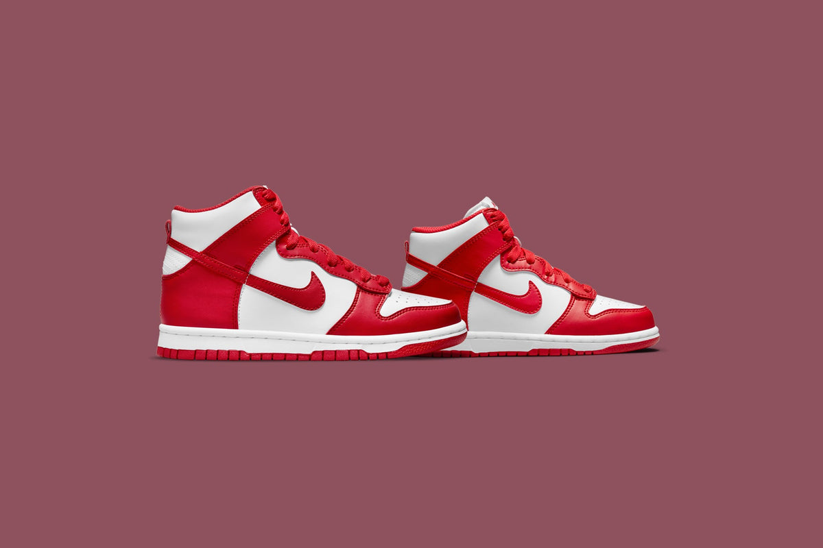 Dunk High (PS) - White/University Red
