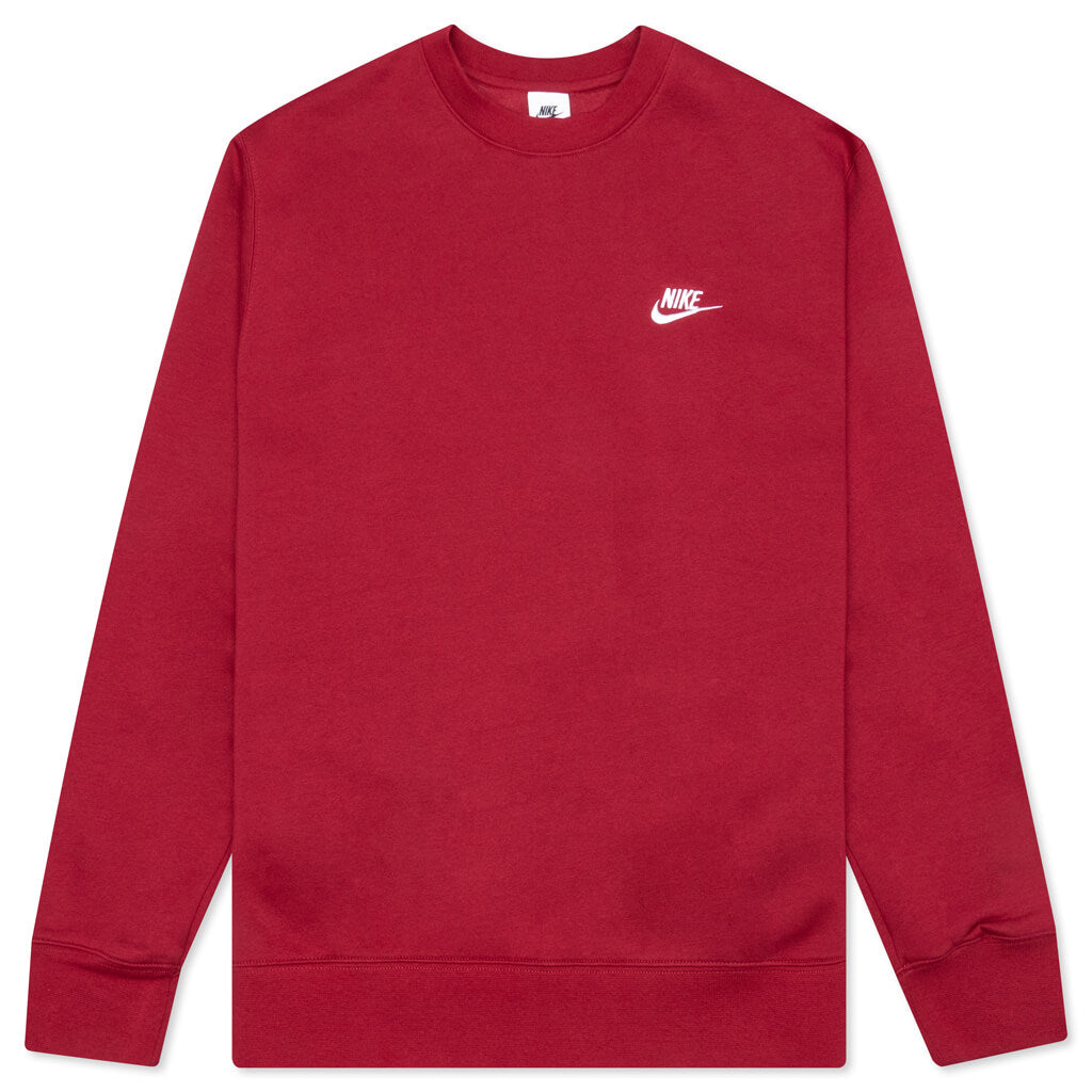 Sportswear Club Fleece Crew - Pomegranate/White