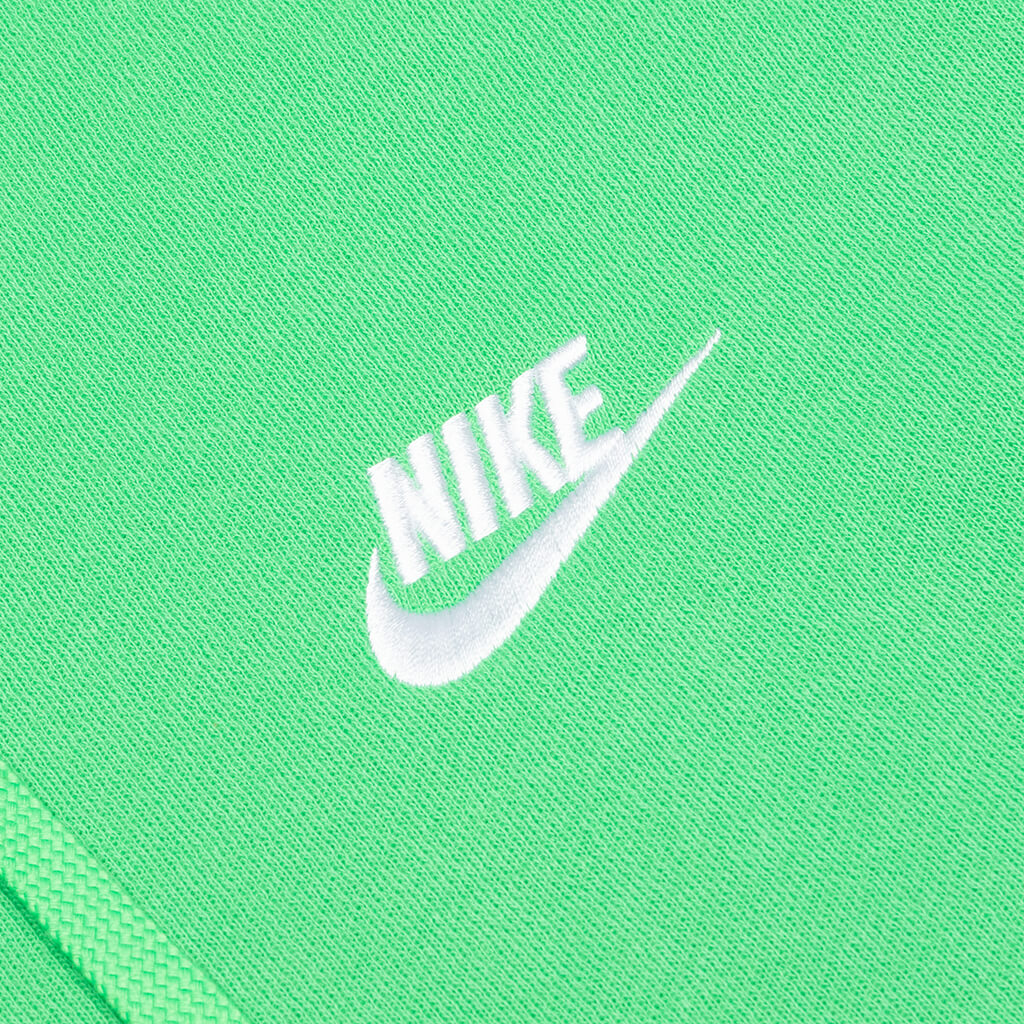 Sportswear Club Fleece Full-Zip Hoodie - LT Green Spark/LT Green Spark/White