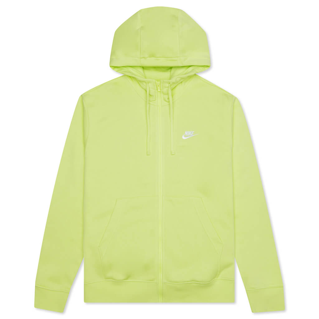 Sportswear Club Fleece Full-Zip Hoodie - Light Lemon Twist/White