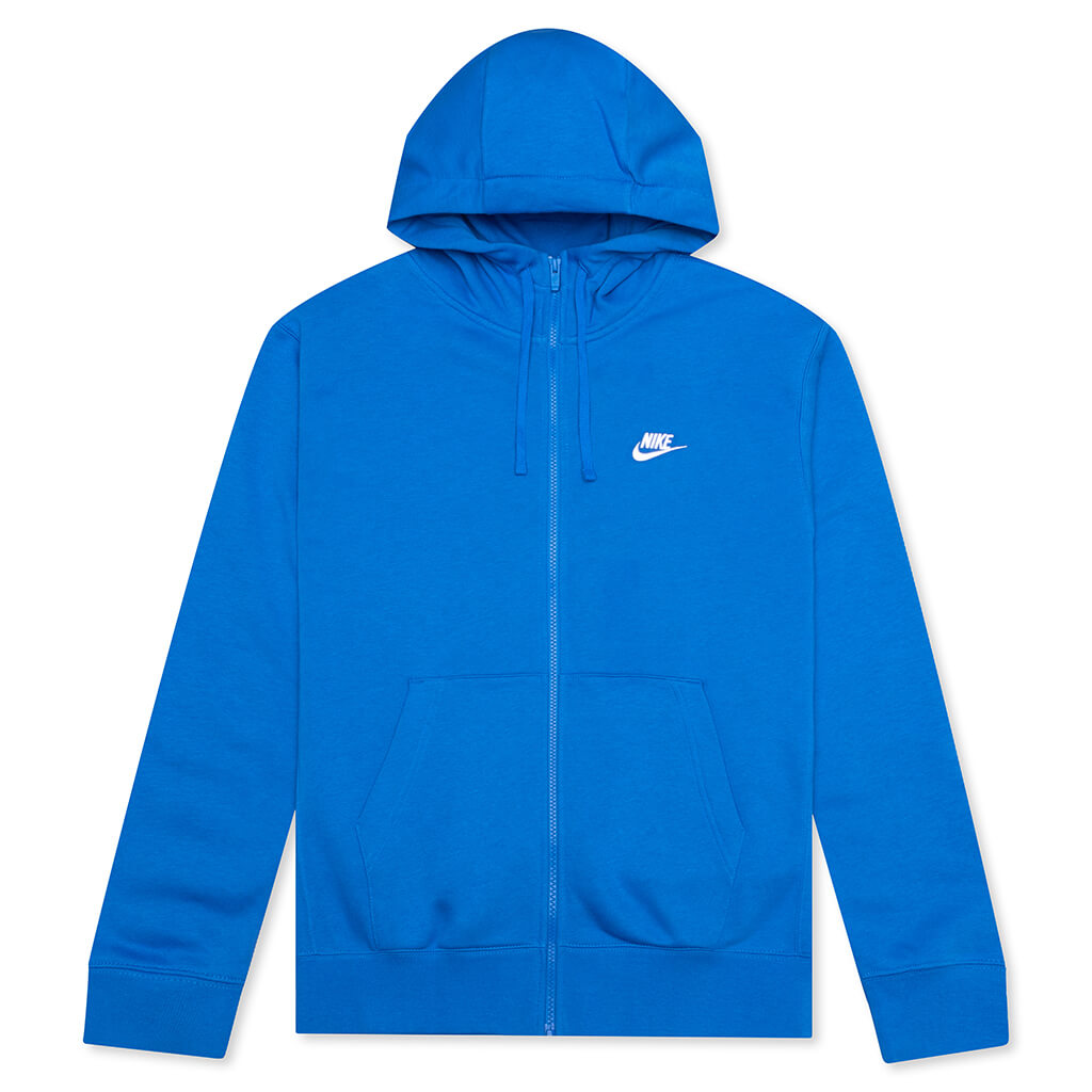 Sportswear Club Fleece Full-Zip Hoodie - Signal Blue/White