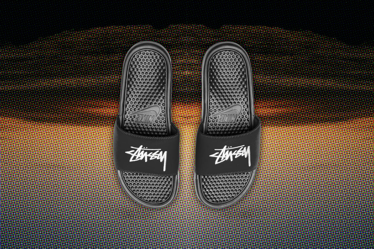 Nike x Stussy Benassi - Black/Sail