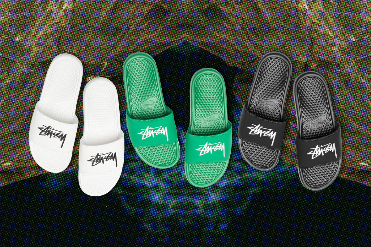 Nike x Stussy Benassi - Pine Green/Sail