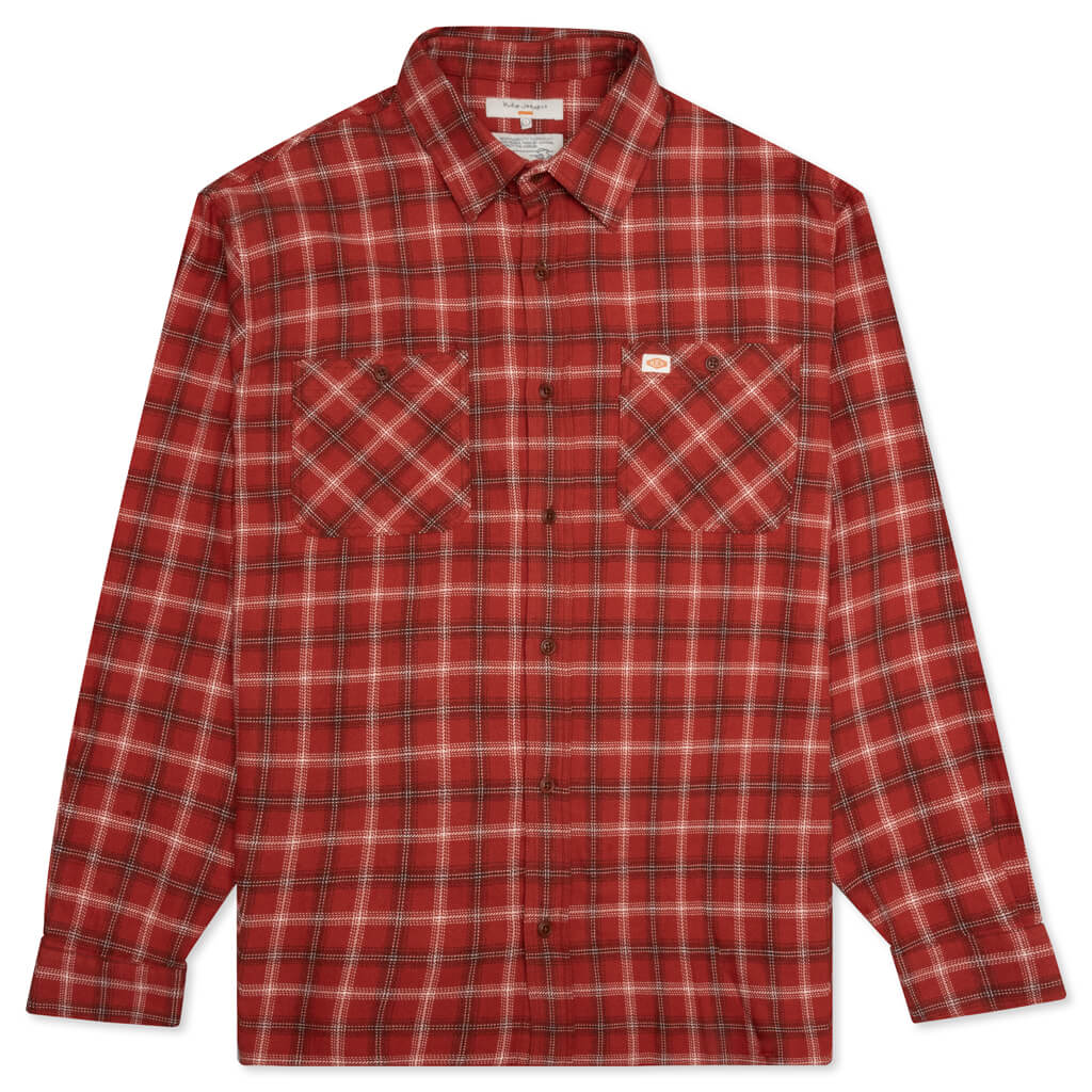 Filip Flannel Lumber Check - Poppy Red