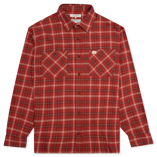 Filip Flannel Lumber Check - Poppy Red