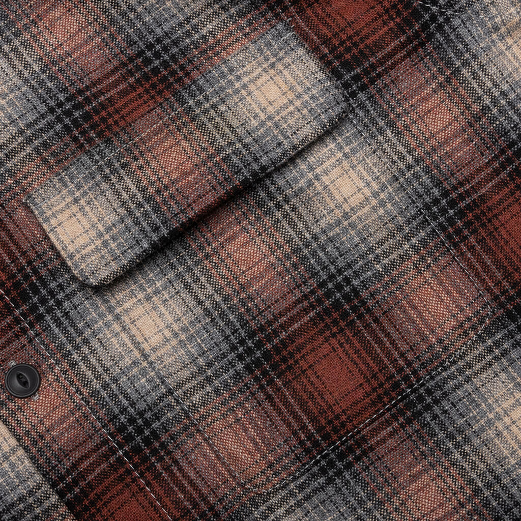 Sten Shadow Check Wool - Poppy Red