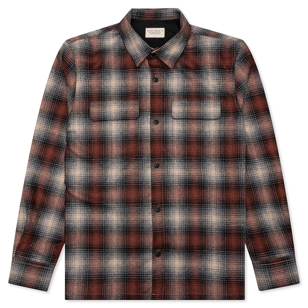 Sten Shadow Check Wool - Poppy Red