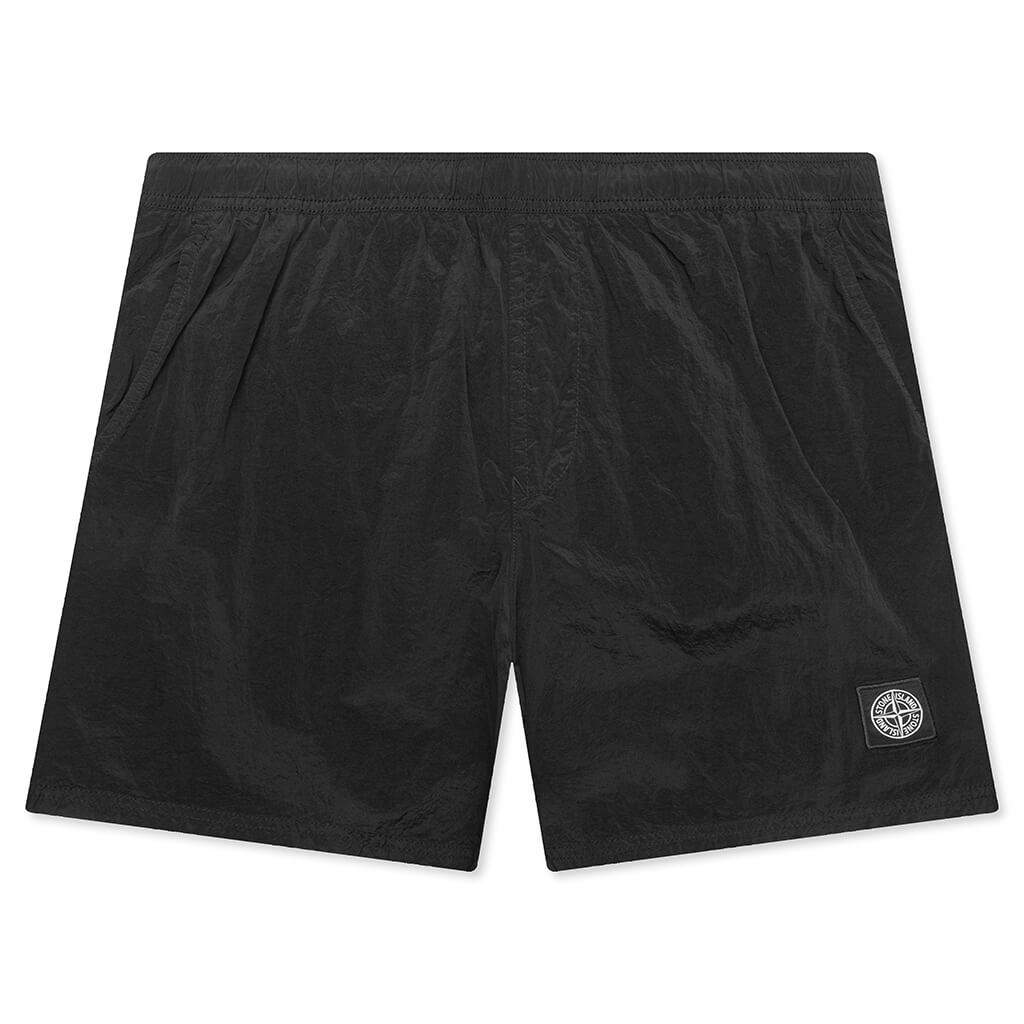 Nylon Metal Regular Fit Shorts - Black