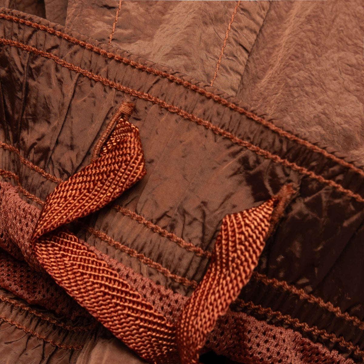 Nylon Metal Regular Fit Shorts - Rust