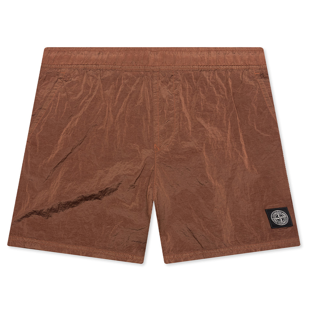 Nylon Metal Regular Fit Shorts - Rust