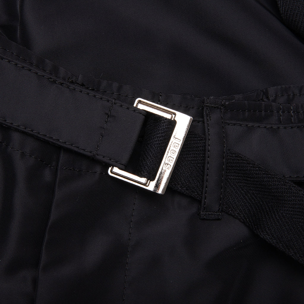Belted Nylon Bermuda Cargo Shorts - Black